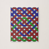 Blaue, grüne und rote keltische Knochen Puzzle (Vertikal)