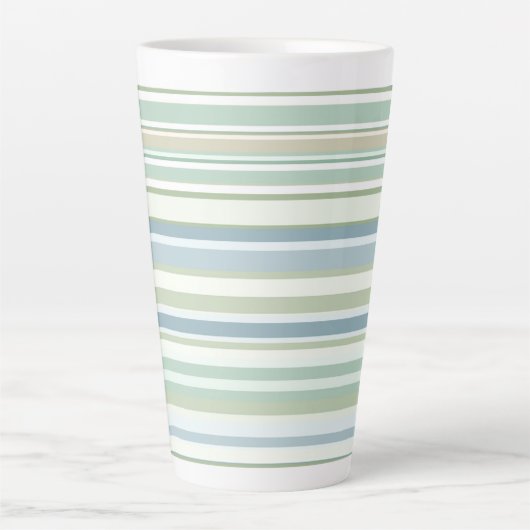 Blaue grüne und weiße Streifen Milchtasse (Vorderseite)