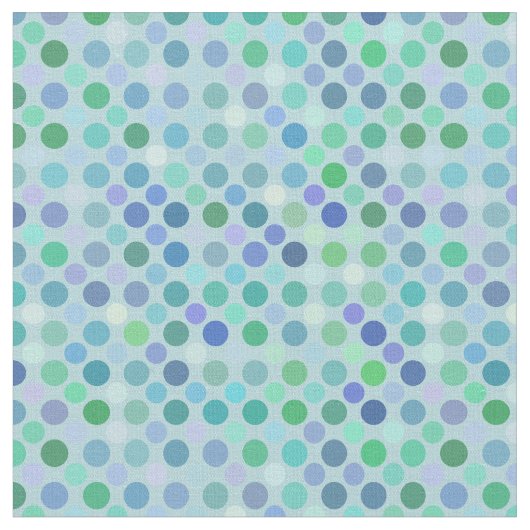 blaue, grüne, violette, blaue und rosa Punkte Stoff (Nahaufnahme)
