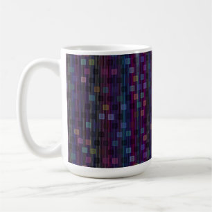 Blaue, grüne, violette, rosa Quadrate mit Streifen Kaffeetasse