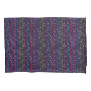Blaue, grüne, violette, rosa Quadrate mit Streifen Kissenbezug