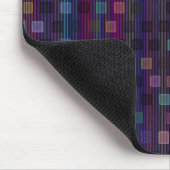 Blaue, grüne, violette, rosa Quadrate mit Streifen Mousepad (Ecke)
