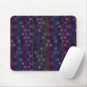 Blaue, grüne, violette, rosa Quadrate mit Streifen Mousepad (Mit Mouse)