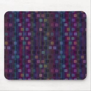 Blaue, grüne, violette, rosa Quadrate mit Streifen Mousepad
