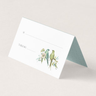 Blaue Grüne Vögel Blumenwasser Hochzeit