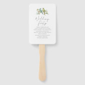 Blaue Grüne Vögel Blumenwasser Hochzeit Fächer (Rückseite)