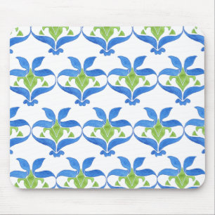 Blaue, Grüne, Weiße Art Nouveau-Mauspad Mousepad