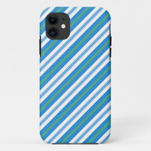 Blaue, grüne, weiße Diagonalstreifen Case-Mate iPhone Hülle