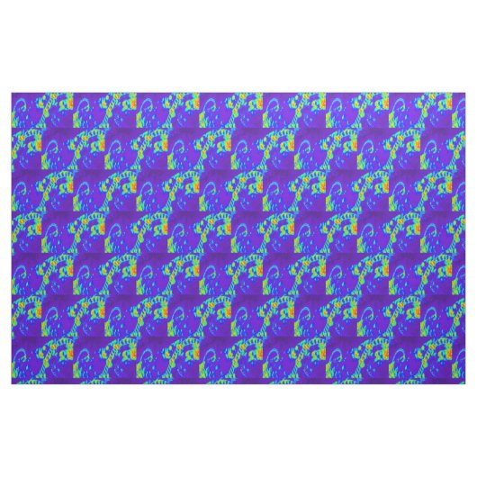 Blaue/grüne Wellenmuster Stoff (Fat Quarter (45,7 x 55,9 cm))