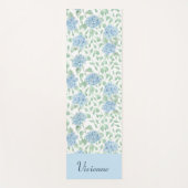 Blaue Grüne Wildblumen-Wasserfarbe Benutzername Yogamatte (Vorderseite)