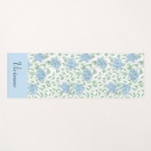 Blaue Grüne Wildblumen-Wasserfarbe Benutzername Yogamatte (Vorderseite (Horizontal))
