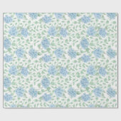Blaue Grüne Wildblumen-Wasserfarbe Geschenkpapier (Flach)