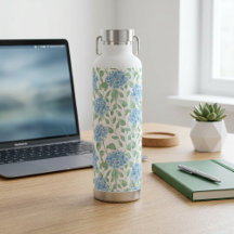 Blaue Grüne Wildblumen-Wasserfarbe