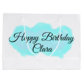 Blaue grüne Wolken pastellfarben glücklicher Gebur Große Geschenktüte (Rückseite)