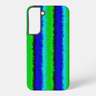 Blaue grüne zerbrochene Glasstreifen Samsung Galaxy Hülle
