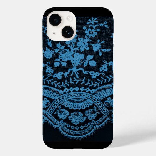 Blaue Grunge-Spitze Case-Mate iPhone Hülle (Rückseite)