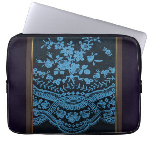 Blaue Grunge-Spitze Laptopschutzhülle