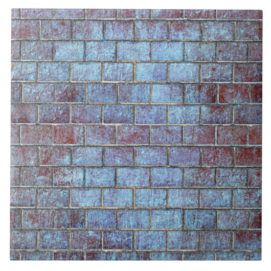 blaue Grunge-Ziegelkachel Fliese (Vorderseite)