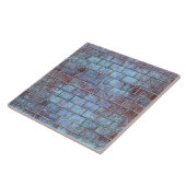 blaue Grunge-Ziegelkachel Fliese (Seite)