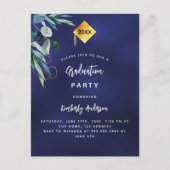 Blaue Grünpflanzen 2025 Graduierungsparty Einladungspostkarte (Vorderseite)