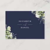 Blaue Grünpflanzen Blumenwünsche Hochzeit Begleitkarte (Rückseite)