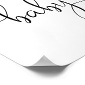 Blaue Grünpflanzen Blütenjunge Babydusche Begrüßun Poster (Ecke)