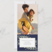 Blaue Grünpflanzen in einem Foto Einladung (Rückseite)