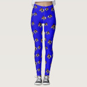 Blaue Guinea-Schweinemuster, Leggings (Vorderseite)