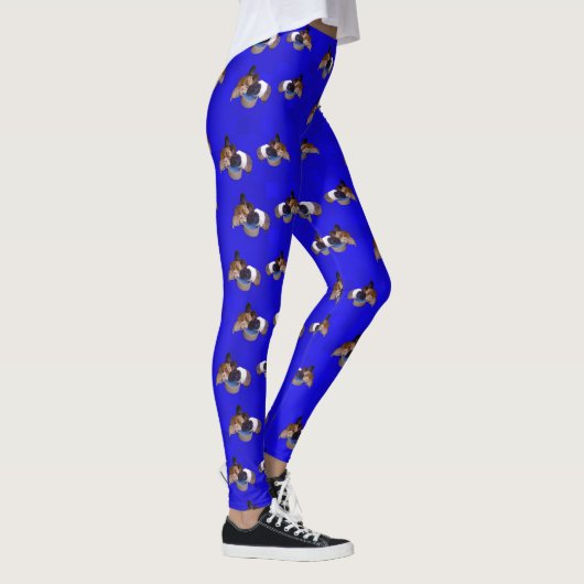 Blaue Guinea-Schweinemuster, Leggings (Rechts)