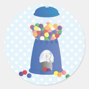 Blaue Gumball Maschine Runder Aufkleber