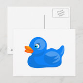 Blaue Gummiente Postkarte (Vorne/Hinten)