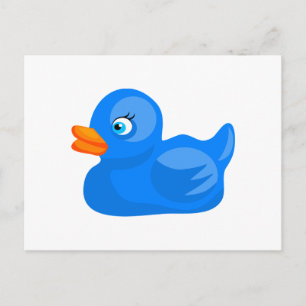 Blaue Gummiente Postkarte