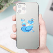 Blaue Gummienten Aufkleber (Telefon)