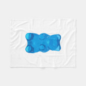 Blaue Gummybear Illustration Fleecedecke (Vorderseite (Horizontal))