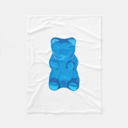 Blaue Gummybear Illustration Fleecedecke (Vorderseite)