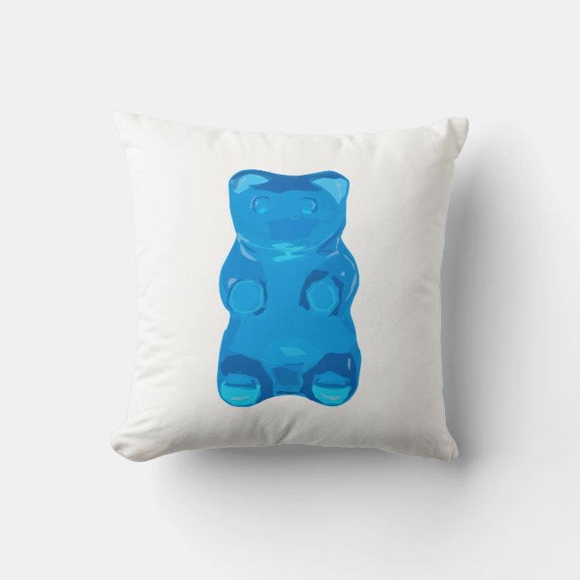 Blaue Gummybear Illustration Kissen (Vorderseite)
