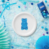 Blaue Gummybear Illustration Pappteller (Party)