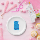 Blaue Gummybear Illustration Pappteller (Party)