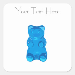 Blaue Gummybear Illustration Quadratischer Aufkleber