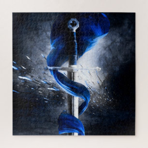 Blaue Gürtelschwert Puzzle