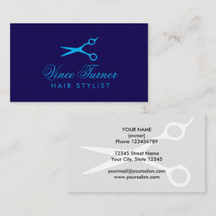 Blaue Haarschneideschere Friseursalons-Logo Visitenkarte