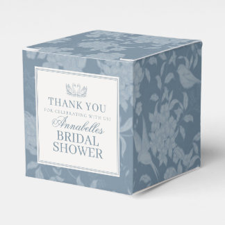Blaue Häkeldeckchen Hochzeitsshower im Vintage-Blu Geschenkschachtel