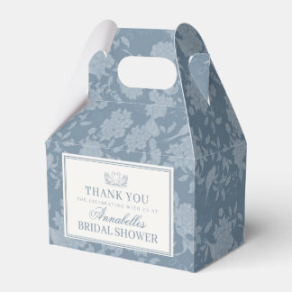 Blaue Häkeldeckchen Hochzeitsshower im Vintage-Blu Geschenkschachtel