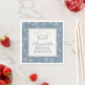 Blaue Häkeldeckchen Hochzeitsshower im Vintage-Blu Serviette (Beispiel)