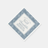 Blaue Häkeldeckchen Hochzeitsshower im Vintage-Blu Serviette (Ecke)