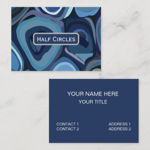Blaue Halbkreise Abstrakte Geometrie Visitenkarte