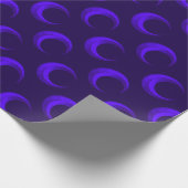 Blaue Halbmond-Muster Halloween Geschenkpapier (Ecke)