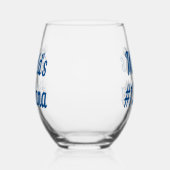 Blaue Halbschrift für Nana Weinglas Ohne Stiel (Links)