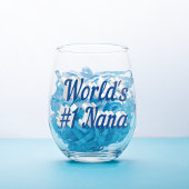 Blaue Halbschrift für Nana Weinglas Ohne Stiel