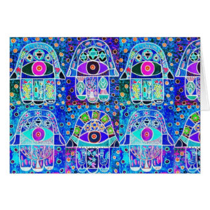 Blaue Hamsa Vintage Tapastry Judaika